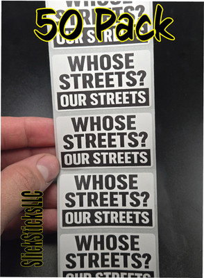 50PCS ''WHOSE STREETS? OUR STREETS'' bulk stickers decals labels anti ice deport