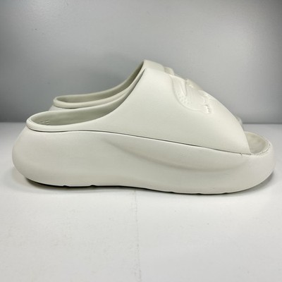 Lacoste Serve Slide 3.0 Men s Size 9 Slide Sandal SlipOn Platform Ivory Like New