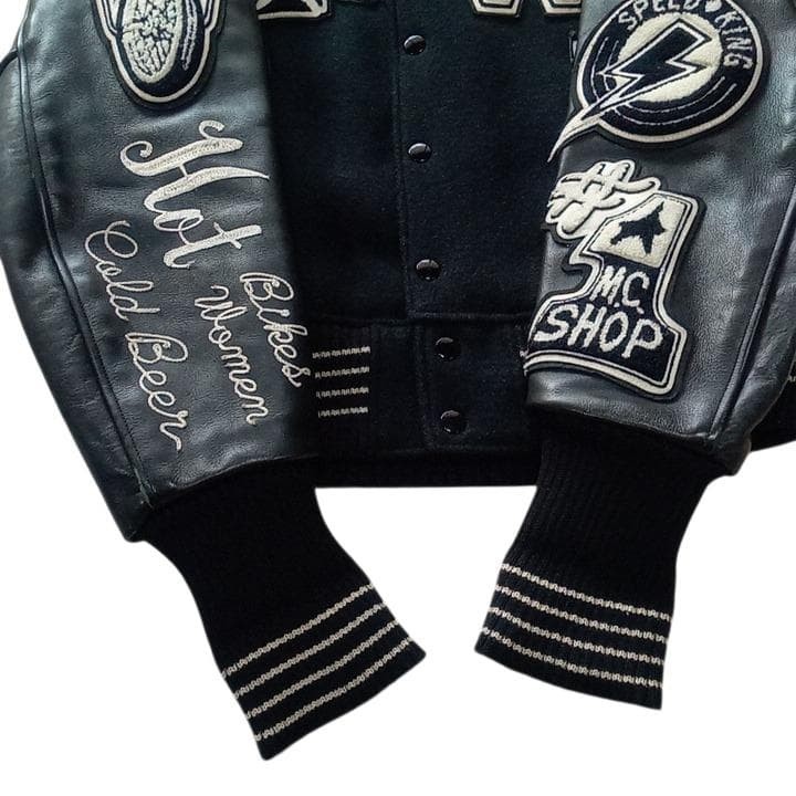 WHITESVILLE Full Deco Varsity Jacket Size 36 Black Skull WHITESVILLE Full Deco Varsity Jacket Size 36 Black Skull