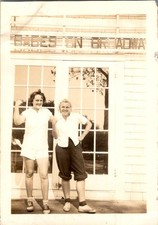 Sepia Photograph Women Flexing Wellfleet MA c1950 Babes on Broadway Cape Cod