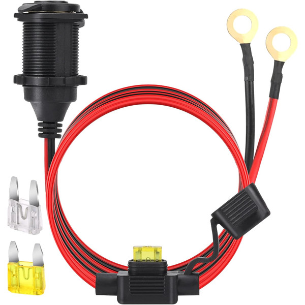 ZigarettenanzüNder Steckdose 1,2M Wasserdicht 20A 25A FüR 12V 24V Auto Boot-image