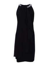 X by Xscape Women's Embellished Halter Dress (6, Black)