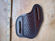 Leather Pocket Knife Belt Sheath, 4" Trapper or 2 layer Swiss Army Knife, etc