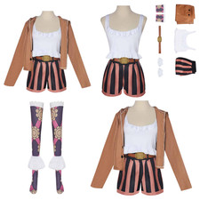 Anime Women Jewelry Bonney Cosplay Costume Halloween Carnival Brown Fancy Suit