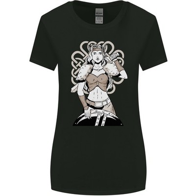 A Buchse Viking Shield Maiden Warrior Damen Breiter Schnitt T-Shirt