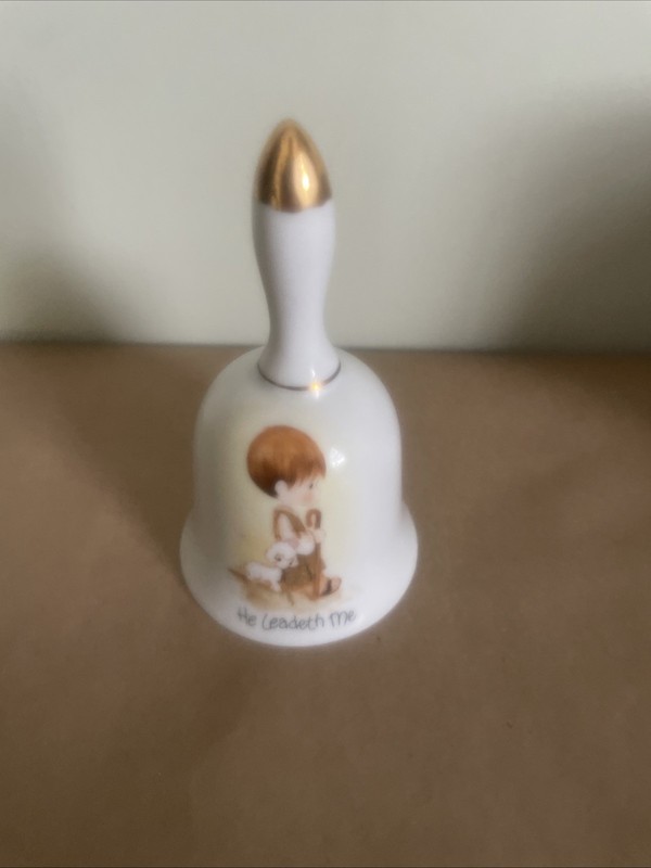 1985 Vintage Precious Moments “He Leadeth Me” Porcelain Bell  by Enesco  Retired