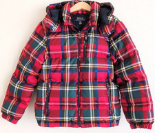 Excellent Polo Ralph Lauren Kids Size 8 Plaid / Tartan Hooded Puffer Jacket