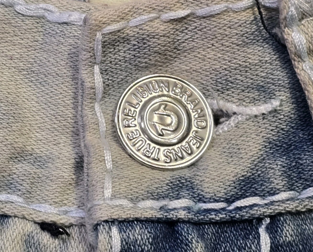 VTG TRUE RELIGION BILLY SUPER T Big Stitch Denim Jeans Mens Sz 32x32 Made in USA image 8