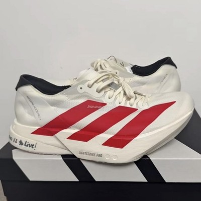 adidas Adizero Adios Pro 4 'To Run is to Live!' Cream Red Men's Sneakers
