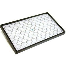 50 White Foam Gem Jars Showcase Stackable Display Tray