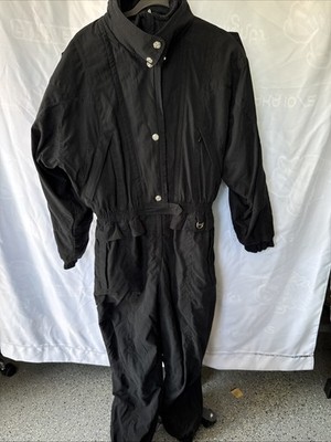 Vintage 90's Rawik Skiwear  Black One Piece Skisuit Snowsuit Sz Large