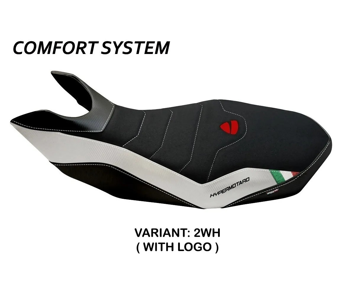 Seat cover Medea 2 Comfort Sys White TPZ DUCATI HYPERMOTARD 1100/EVO 2007 2012