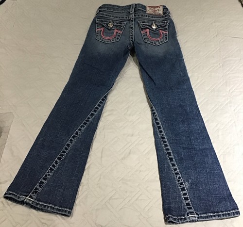 Vintage Girls Size 7 True Religion Jeans Joey Pinks Rainbow Rows - Picture 2 of 6