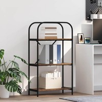 BüCherregal 3 Ebenen 60 X 30 X 109 Cm Holzwerkstoff Altholz