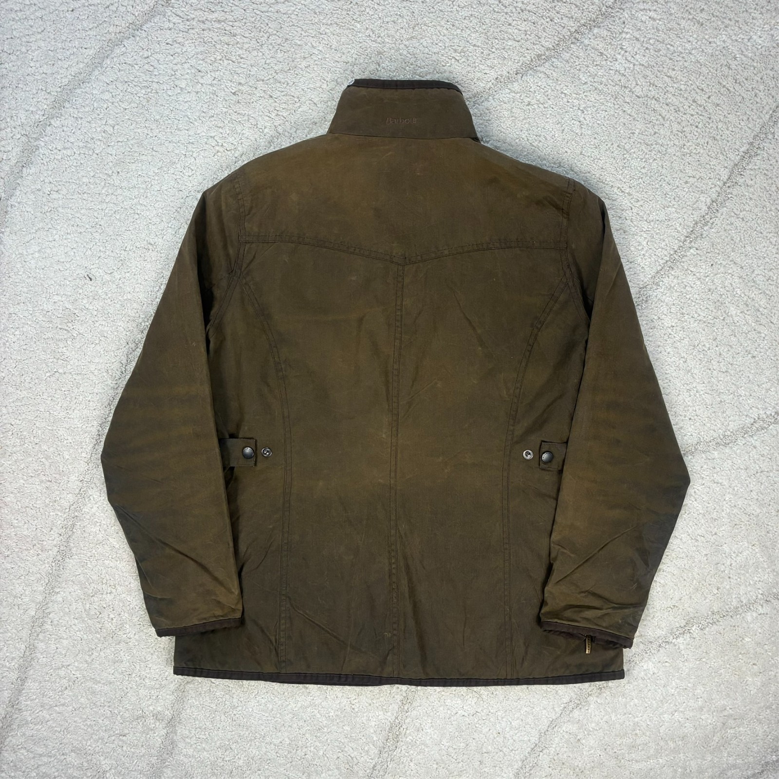 VTG Barbour L1091 Ladies Utility Jacket Sz UK 14 Olive Utility Wax Cotton Jacket image 7