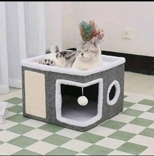 Luxury 4-Season Multi-Level Cat House: Foldable Indoor Play Cube