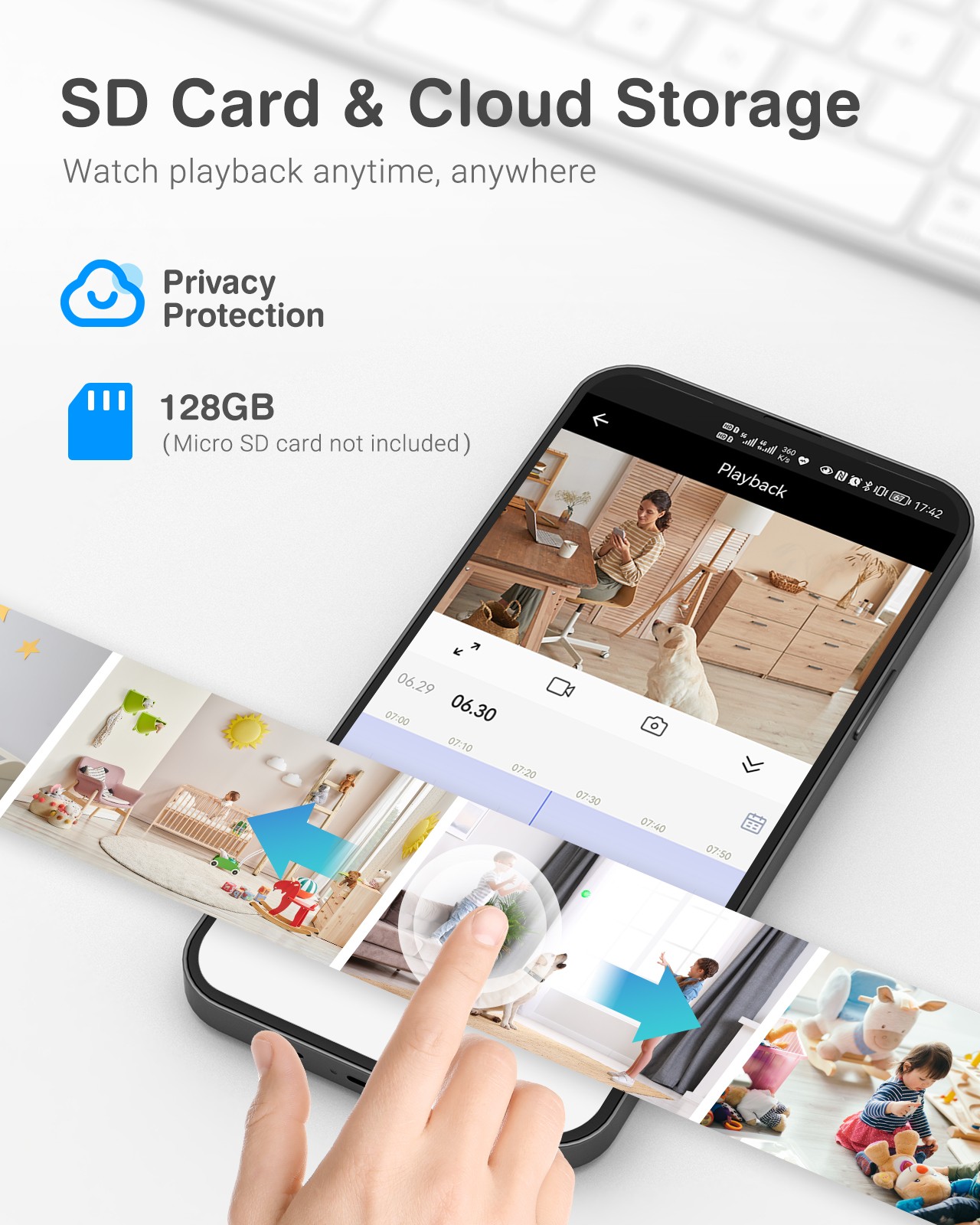 ANNKE HD 3MP Wireless Pan&Tilt Security IP Camera Two Way Audio Human Detection