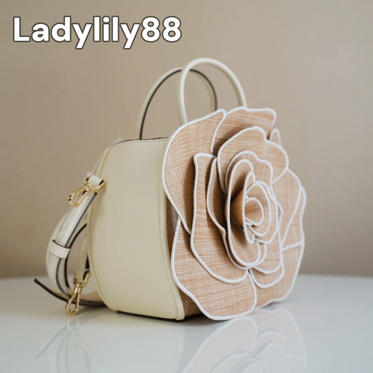 木・金限定価格 【新品 未使用】 Kate Spade ３D フラワー バッグ NWT Kate Spade KE577 KK969 Flora Rose 3D /Straw Crossbody | eBay