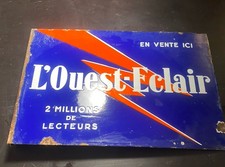 Plaque- Potence Double Face : Journal L'OUEST-ECLAIR-32/45 cm-30-50's- PRESSE