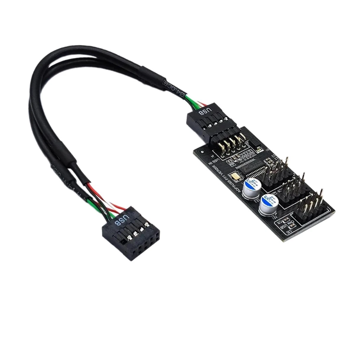 1 Connettore Da Scheda Madre A 9 Pin A Doppio USB 2.0, Nero, Da - Foto 3