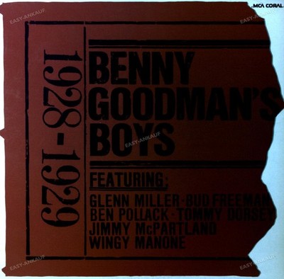 Benny Goodman - Benny Goodman's Boys 1928-1929 LP 1973 (VG/VG) .*
