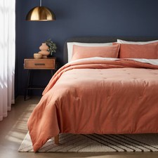 3pc Full/Queen Velvet Comforter and Sham Set Light Terracotta -