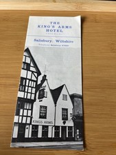 VINTAGE TRAVEL BROCHURE KINGS ARMS HOTEL SALISBURY ENGLAND PROP ART 1970s RETRO