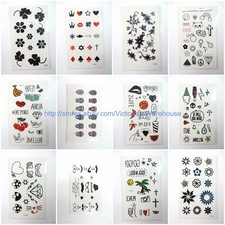 12 sheets temporary tattoo tiny micro tattoo finger face ear wrist
