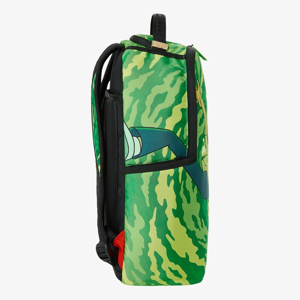 Backpack Sprayground Rick Morty Green Books Bag School Checkered