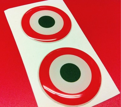 2 Aufkleber Harz Aufkleber 3D Italien Target 30 MM