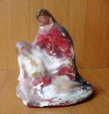  STATUINA IN GESSO LA PIETA ' GESU' MADONNA FIGURINA SCULTURA  ANTICA  STATUA