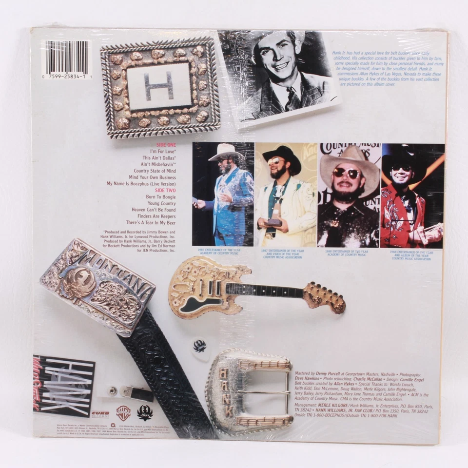 New/Sealed Hank Williams Jr. ¨Greatest Hits III¨ Compilation Vinyl LP , 1989 - Image 2 of 2