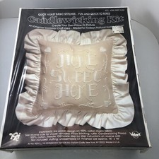 Vtg Candlewicking Kit Valiant Crafts Home Sweet Home 4210 '83 Pillow Or Pic