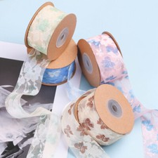 10yard Bow Printed Ribbon Lace Embroidery Trim Hollow Out Floral Edge Tape Strap