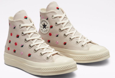 Converse Chuck 70 High Floral Beige A02201C Flowers High-Top Sneaker W 6 M 4 NIB