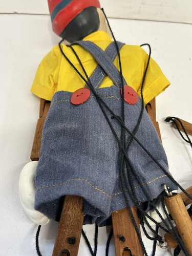 Vintage Ceramic Disneys Pinocchio Marionette String Puppet Red Hat - Picture 12 of 15