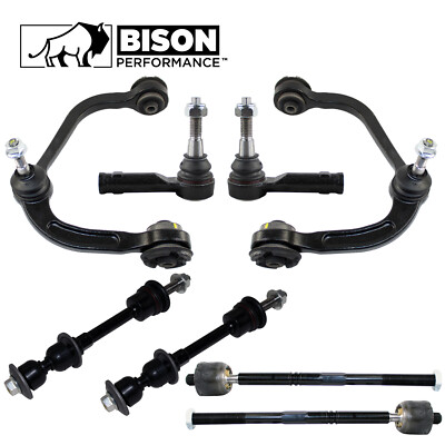 Bison Performance 8pcs Front Control Arm Sway Bar Tie Rod Kit For F-150 4WD