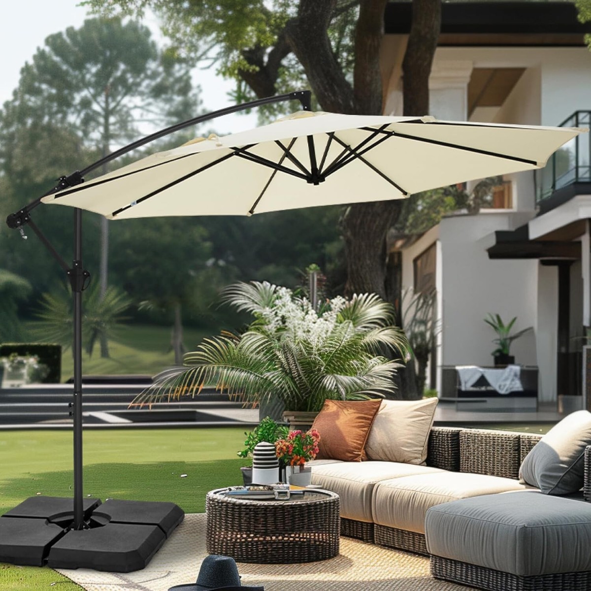 black 7.5 patio umbrella Amazon.com : Best Choice Products 7.5ft Heavy-Duty Round Outdoor Market  Table Patio Umbrella w/Steel Pole, Push Button Tilt, Easy Crank Lift