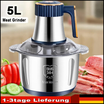 500W Zerkleinerer Elektrisch 5L Küche Gemüsezerkleinerer Fleischwolf Mixer Multi