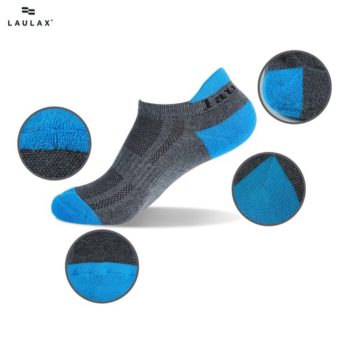 Men Cycling Running Sock Cotton Coolmax Seamless toes Protection Tendon 4 Pairs - Picture 9 of 9