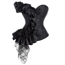 Femme Jacquard Corset Bustier à Volants Irrégulière Déguisement Club de Danse