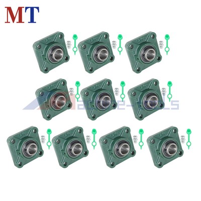 10 Pack UCF205-16 Pillow Block Flange Bearing 1'' Bore 4 Bolt Solid Base