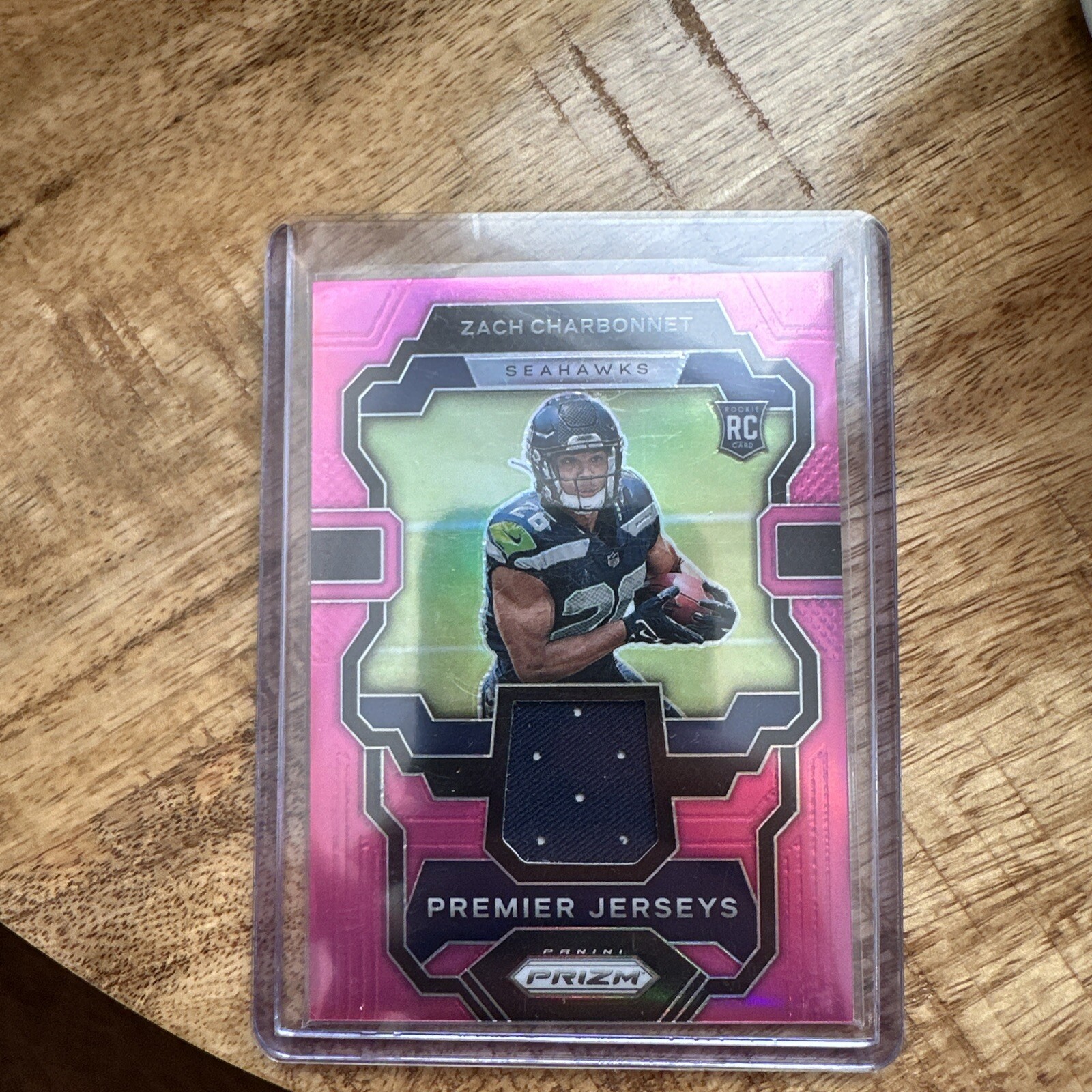 2023 Panini Prizm - Premier Jerseys Pink Prizm #PJ-ZC Zach Charbonnet (MEM, RC)