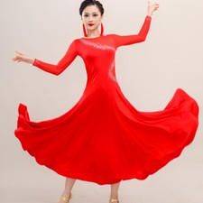 Latin Ballroom Dance Dress Modern Salsa Waltz Standard Long Dress C060 5 Colors