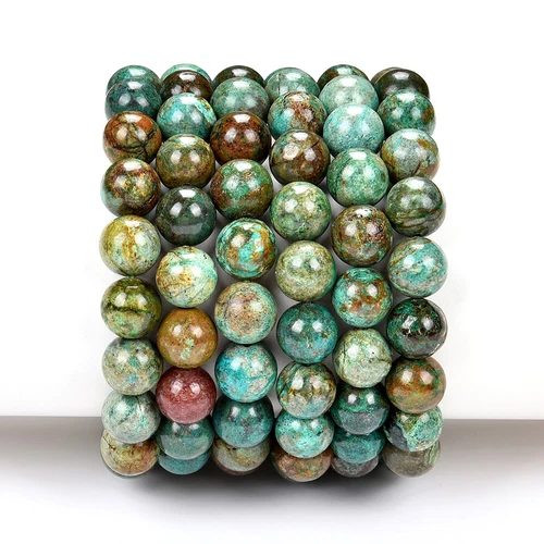 Natural Shattuckite Chrysocolla Gemstone 8MM 10MM 7.5 inch Round Bracelet(S21) - Picture 1 of 3
