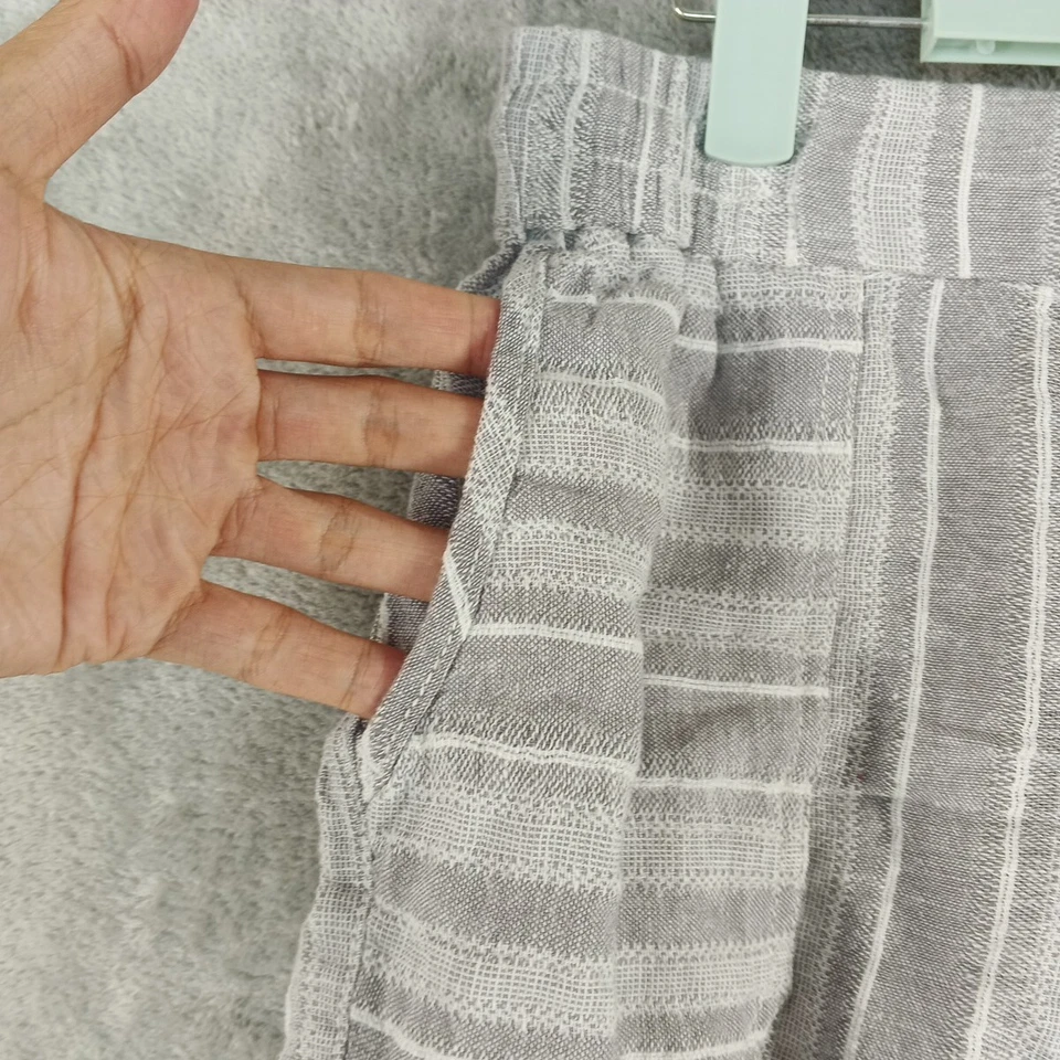 Nuevo con etiquetas $39 Pantalones Cortos Style & Co Verano Mezcla de Lino Talla PEQUEÑA Tiro Medio Gris Rayas Foto 2 de 4