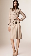 Authentic Burberry Sandringham Long Trench Coat Honey New Size Uk 8 Rare!