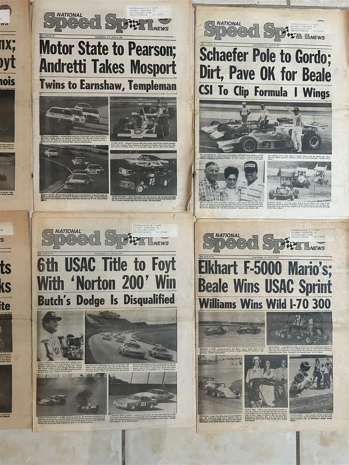 1975 Speed Sport News Set of 8 ANDRETTI Richard PETTY AJ Foyt UNSER Allison - Image 3 of 3