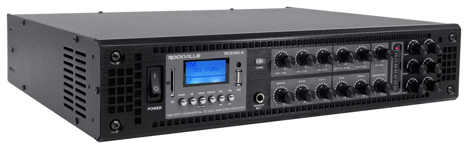 Rockville RCS180-6 180 Watt 6 Zone 70v Commercial/Restaurant Amplifier/Bluetooth - Image 2 of 4