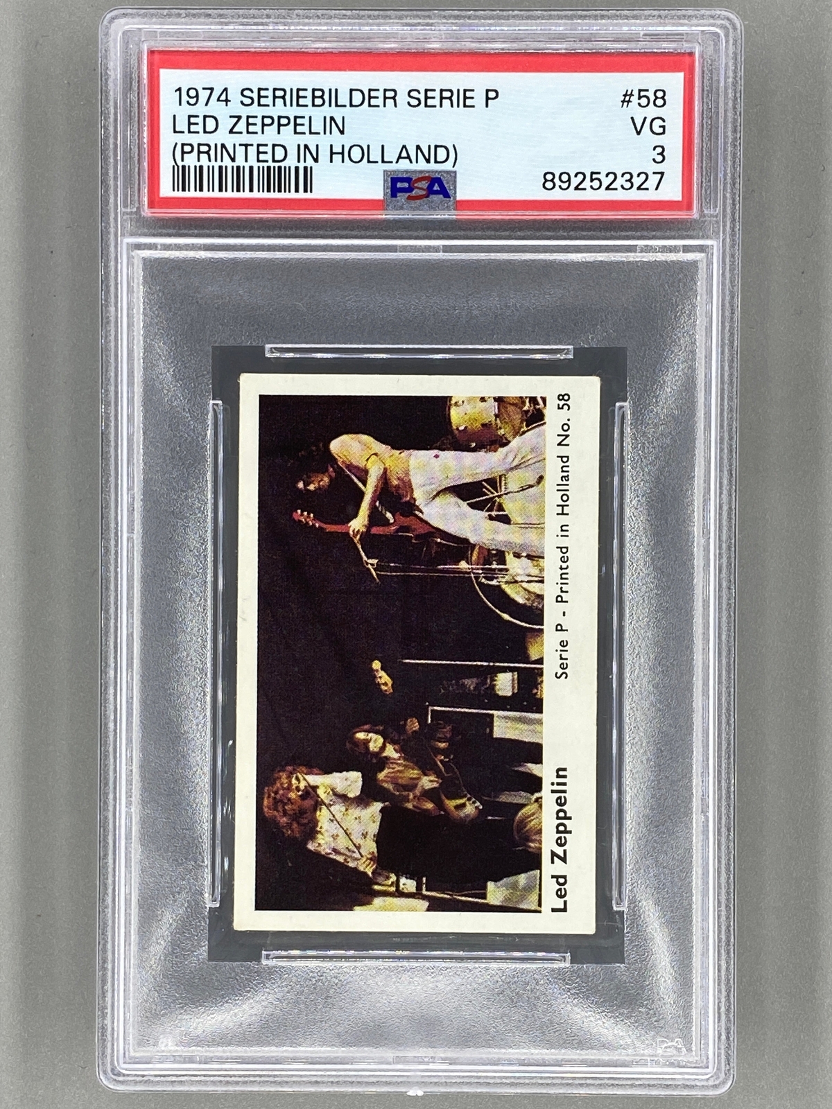 1974 Seriebilder Serie P #58 Led Zeppelin (Printed in Holland) PSA 3 Pop 10 (Mus